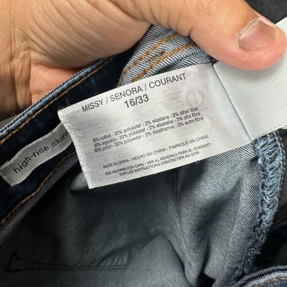 Social Standard By Sanctuary Womens 16/33 High-Rise Skinny Jeans Dark Wash - Picture 4 of 14